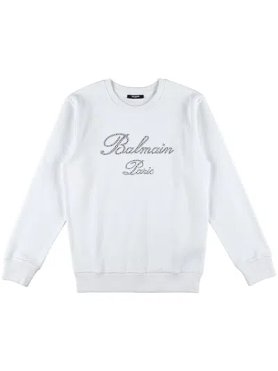 BALMAIN LOGO-EMBELLISHED SWEATSHIRT