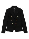 Balmain Logo Embossed-buttons Blazer In 黑色