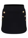 Balmain Logo-embossed Buttons Skirt In Black