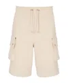 BALMAIN CARGO SHORTS WITH REFLECTIVE BALMAIN LOGO