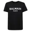Balmain Logo Embossed Cotton T Shirt In Black