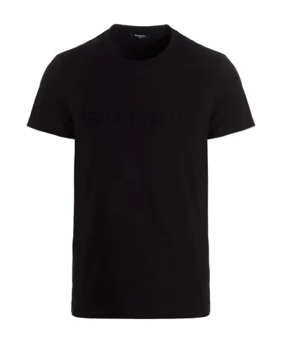 BALMAIN LOGO-EMBOSSED COTTON T-SHIRT