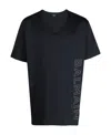 BALMAIN LOGO-EMBOSSED COTTON T-SHIRT