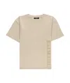 Balmain Logo-embossed Cotton T-shirt In Nude