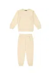Balmain Cotton Fleece Sweatshirt And Sweatpants Set In Nude