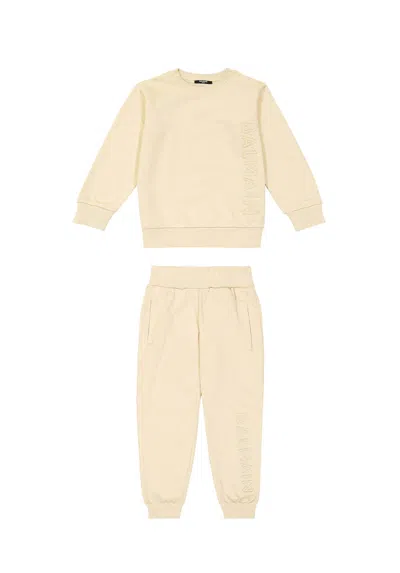 BALMAIN LOGO-EMBOSSED COTTON TRACKSUIT