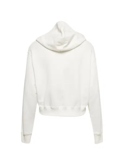 Pre-owned Balmain Logo Embossed Hoodie In White