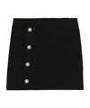Balmain Black Short Skirt With Buttons In Black