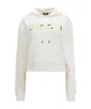 Balmain Logo Embossed Short Hooded Sweater In White