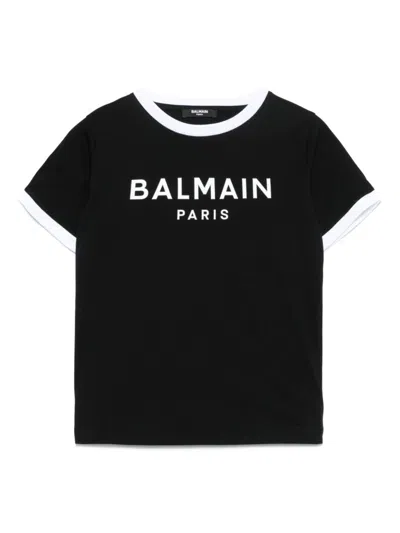 Balmain Kids' Logo-embossed T-shirt In Black