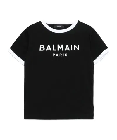 Balmain Logo-embossed T-shirt In Black