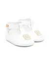 Balmain Logo-embroidered Ballet Flats In White
