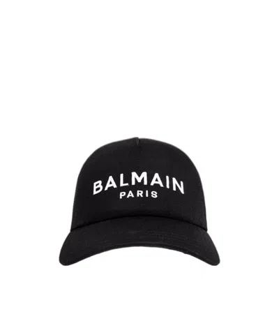 Balmain Logo Baseball Cap In Black