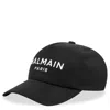 Balmain Logo Embroidered Baseball Cap In Black