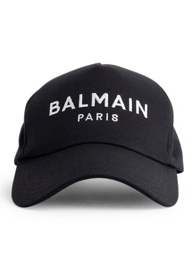 Balmain Logo Embroidered Baseball Cap In Black