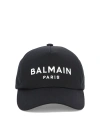 Balmain Logo Embroidered Baseball Cap In Black