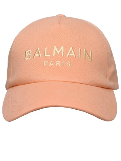 Balmain Logo Cap In Orange