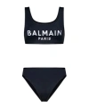 Balmain Logo-embroidered Bikini Set In Black