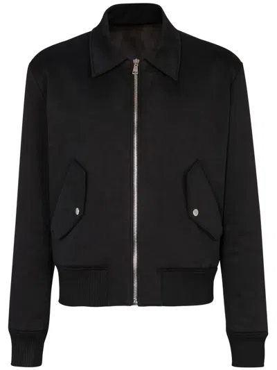 Balmain Logo-embroidered Bomber Jacket In Black