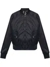 Balmain Navy Embroidery Bomber Jacket In Blue