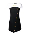 Balmain Logo Embroidered Dress In Black