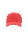 Balmain Logo-embroidered Cotton Cap In Red