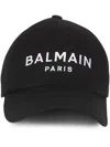 BALMAIN LOGO-EMBROIDERED COTTON CAP HAT