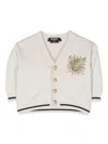 Balmain Logo-embroidered Cotton Cardigan In Nude