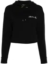 Balmain Embroidered-logo Cotton Hoodie In Black