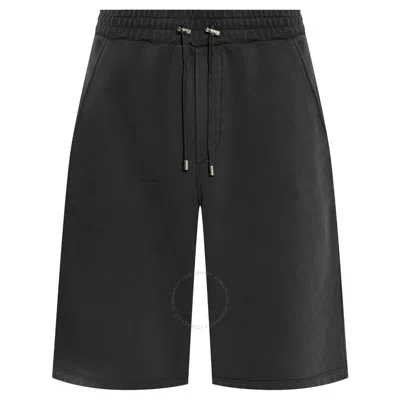 Balmain Logo-embroidered Cotton Shorts In Black