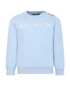 Balmain Logo-embroidered Cotton Sweatshirt In Blue