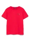 Balmain Logo-embroidered Cotton T-shirt In Red