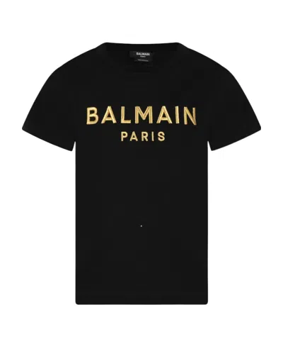 Balmain Logo-embroidered Cotton T-shirt In Black