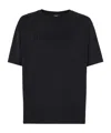 Balmain Logo-embossed Cotton T-shirt In Black