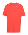 Balmain Logo Embroidered Organic Cotton T-shirt In Orange
