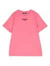 Balmain Logo-embroidered Cotton T-shirt In Pink