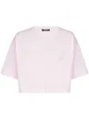 Balmain Logo-embroidered Cotton T-shirt In Rosa