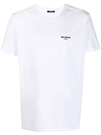Balmain Logo-print Organic Cotton T-shirt In White