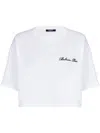 Balmain Logo-embroidered Cotton T-shirt In Weiss