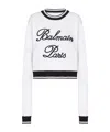 Balmain Logo-embroidered Crewneck Sweater In White