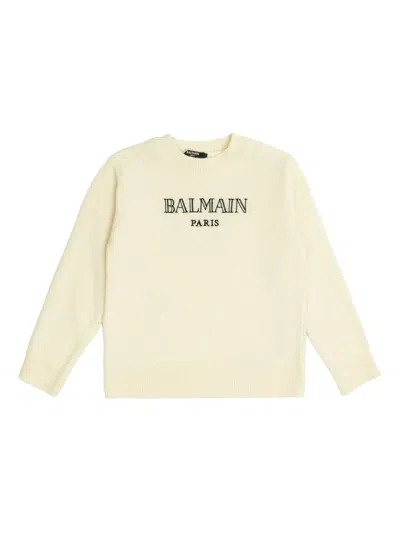 Balmain Kids' Logo-embroidered Crew-neck Sweater