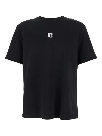 Balmain Logo-embroidered Crew-neck T-shirt In Black