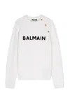 Balmain Logo-embroidered Sweater In White