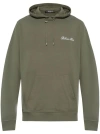 Balmain Logo-embroidered Drawstring Hoodie In Green