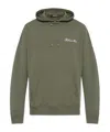 Balmain Logo-embroidered Drawstring Hoodie In Green