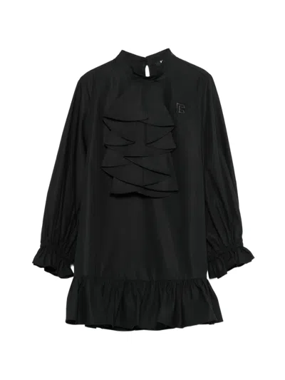 Balmain Kids' Logo-embroidered Dress In Black