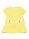 Shop Balmain Logo-embroidered Dress In Yellow