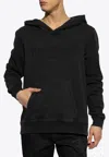 Balmain Logo-embroidered Hooded Sweatshirt In Black