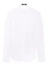 Balmain Logo-embroidered Long-sleeve Shirt In White