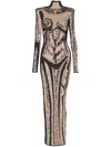 Balmain Knitted Maxi Dress In Neutrals